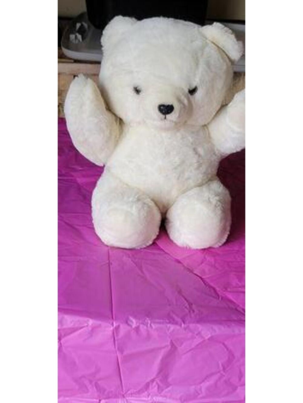 Adorable Plush White Teddy Bear - Soft and Cuddly Toy